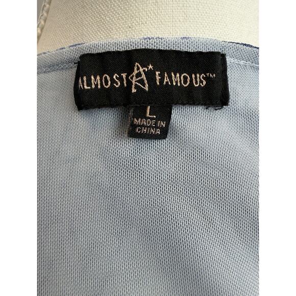 Y2K Fairycore Sz Lrg Flowy Babydoll Top Floral Lace Trim Blue Butterfly Peplum - Picture 6 of 9